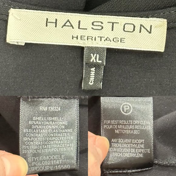 Halston Heritage Sleeveless Scoop-Neck Mini Dress w/ Draped Strappy Detail Black - Picture 4 of 16